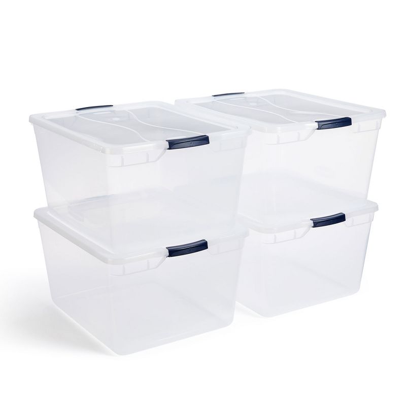 Rubbermaid Cleverstore Clear Latching Stackable Plastic Storage Tote Containers with Lids for Home and Office Organization, 1 of 9