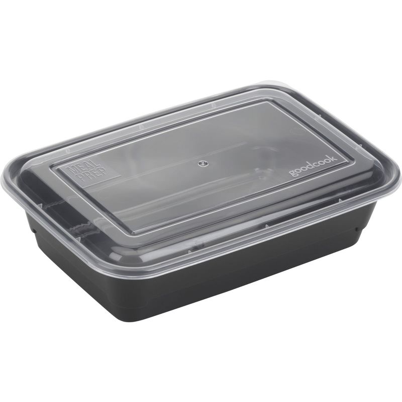 GoodCook Meal Prep 1 Compartment Rectangle Black Containers + Lids - 10ct, 3 of 9