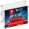 Azar Displays Clear Acrylic Window/Door Sign Holder Frame with Suction Cups 22"W x 17"H, 2-Pack - 2 of 4