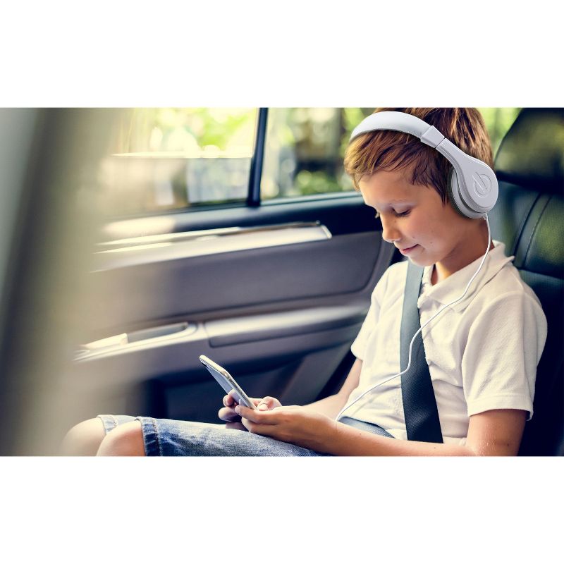 eKids White Wired Headphones for Kids, Over Ear Headphones for School, Home, or Travel - White (EK-140W.EXV0), 4 of 5