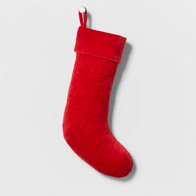 Velvet Quilted Christmas Stocking Red - Wondershop™