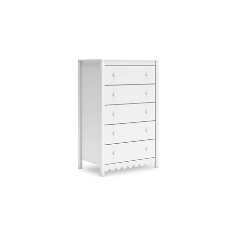 Signature Design By Ashley Hallityn 5 Drawer Tall Dresser, White : Target