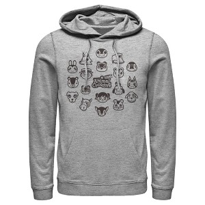 Men's Nintendo New Horizons Character Icons Pull Over Hoodie - 1 of 4