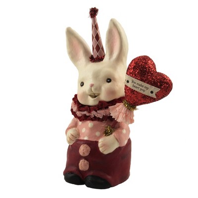 Valentine's Day 7.5" Valentine Snuggle Bunny Make My Heart Pop Bethany Lowe Designs, Inc.  -  Decorative Figurines