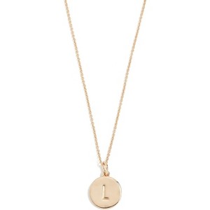 Gold Initial Pendant Necklace, Personalized Letter Jewelry Gold L-One Size - 1 of 4