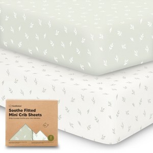 KeaBabies Mini Crib Sheets for Baby Girls, Boys, 2-Pack Soothe Pack and Play Sheets Fitted, Organic Pack N Play Mattress Sheet - 1 of 4