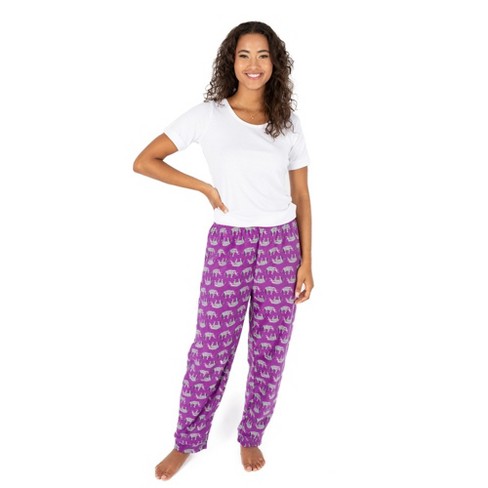 Leveret Womens Fleece Pants Purple Elephant L : Target