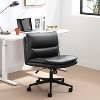 TiramisuBest Black PU Office Chair: Wheels, 120¡ã Rocking, Wide Seat & Easy Install - 2 of 4
