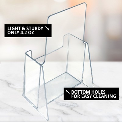 Clear Acrylic Wall Mounted Trifold Brochure Holder, 7.25" x 4"