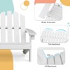 Infans 2 Person Adirondack Chair Kid Solid Wood Loveseat Backrest Arm Rest Patio White - 4 of 4