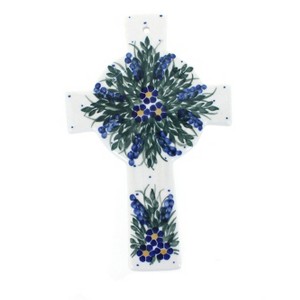 Blue Rose Polish Pottery 69A WR Unikat Cross - 1 of 1