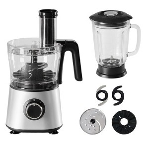 JIONJOY Food Processor Blender Combo - 6 Cup, 2 Speeds, Safety Lock, 1.5L Glass Jar for Vegetable Dough Meat Puree - 1 of 4
