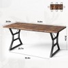 Homhougo Dining Room Table for 6, 70 Inch Rectangular Kitchen Table with Heavy Duty Metal Legs, Farmhouse Wooden Dining Table Brown - 2 of 4