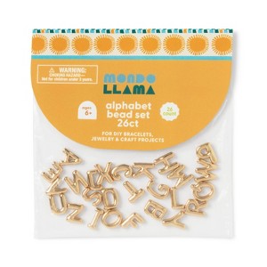 26ct Gold Fashion Letter Beads Set - Mondo Llama™ : Target