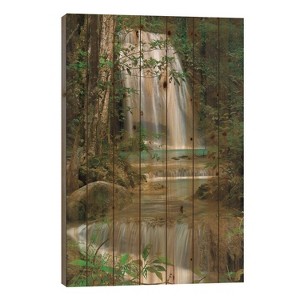 Seven Step Waterfall in Monsoon Forest Erawan Thailand Wood Print by Thomas Marent - iCanvas - 1 of 3