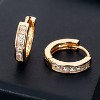 18k Gold Plated 17mm Women Hoop Earrings with Crystals - 2 of 4