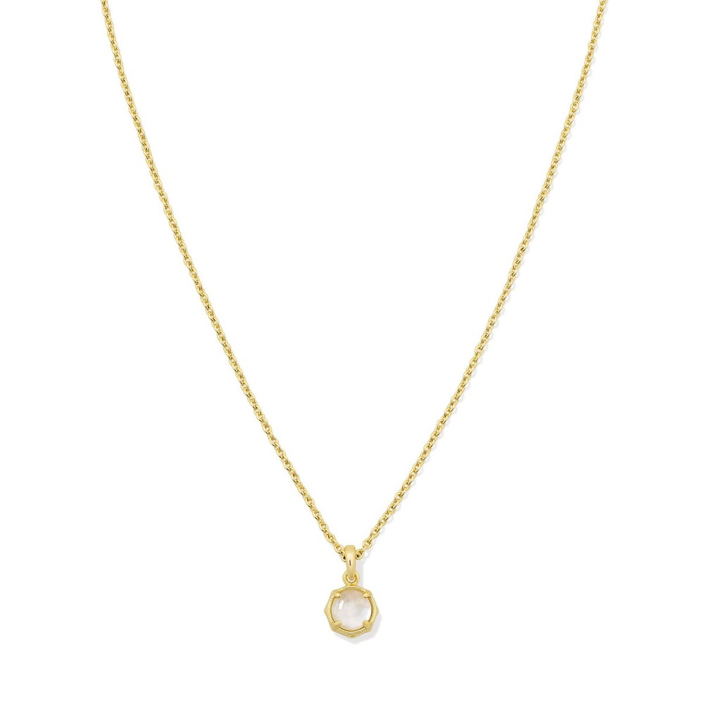 Photos - Pendant / Choker Necklace KENDRA SCOTT Mini Landon Pendant Necklace - Gold/Ivory Mother Of Pearl One Size 