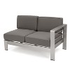 Christopher Knight Home Cape Coral Outdoor V-Shape Aluminum 5 Seater Sectional Sofa Set with Water-Resistant Cushions - 4 of 4