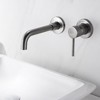 Sumerain Wall Mount Bathroom Faucet Brushed Nickel,Single Handle with Brass Rough-in Valve - 4 of 4