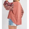Women's Printed Bubble Sleeve Top - Easel - 3 of 4