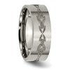 Black Bow Jewelry Men's 8mm Titanium Laser Cut Indigenous Brushed Flat Standard Fit Band - 4 of 4