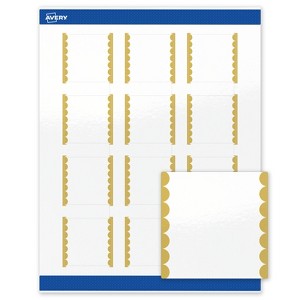 Avery Printable Square Labels, Gold Edge Dots, 2" x 2", Glossy White Square Labels, Permanent, Laser/Inkjet, 120ct, Great for Product Labels - 1 of 4