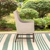 2pk Outdoor Dining Chairs with Metal Frame & Armrests - Captiva Designs: Stainless Steel, Polyester Cushions - image 4 of 4