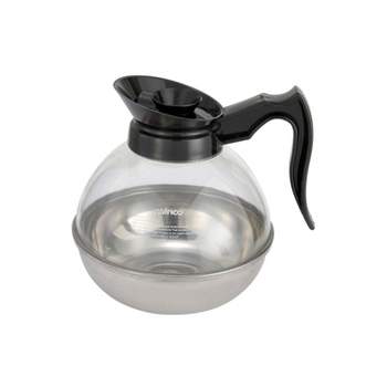 Winco Coffee Decanter Plastic Top with Stainless Steel Bottom, 64 oz