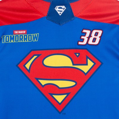 DC Comics Justice League Superman Little Boys Mesh Hockey Jersey Long Sleeve T-Shirt Blue / Red 5 — фото 3