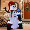 ChicFurnit Inflatable Holiday Decorations 6FT Christmas Snowman with Penguins Inflatable Decoration for Holiday Yard, Multicolored, 55"*27.5"*70.8" - 2 of 4