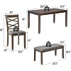 Zevemomo 6-Piece Solid Wood Dining Table Set, Includes 1 Dining Table, 4 Upholstered Chairs and 1 Bench, for Dining Room, Kitchen, Restaurant, Walnut - 4 of 4