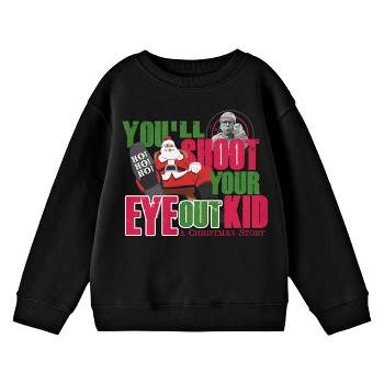 Bioworld A Christmas Story "You'll Shoot Your Eye Out Kid" Youth Black Graphic Sweatshirt