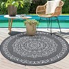 coucheta Outdoor Plastic Straw Rug, Waterproof Reversible Floor Mat, Medallion Outside Patio Rug, Stain-Resistant for Porch, Deck, Balcony, Beach - 4 of 4