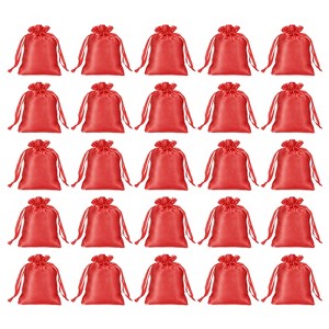 Unique Bargains Mini Smooth Wedding Christmas Satin Bags with Drawstring 50 Pcs - 1 of 4