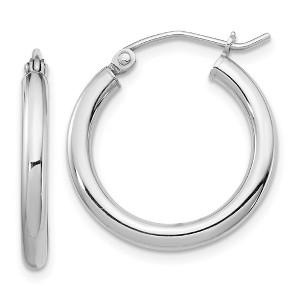 Black Bow Jewelry 2.5mm, Sterling Silver, Classic Round Hoop Earrings - 20mm (3/4 Inch) - 1 of 4