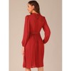 Allegra K Women's Work Long Sleeve Pleated Midi Shirt Dress - 4 of 4