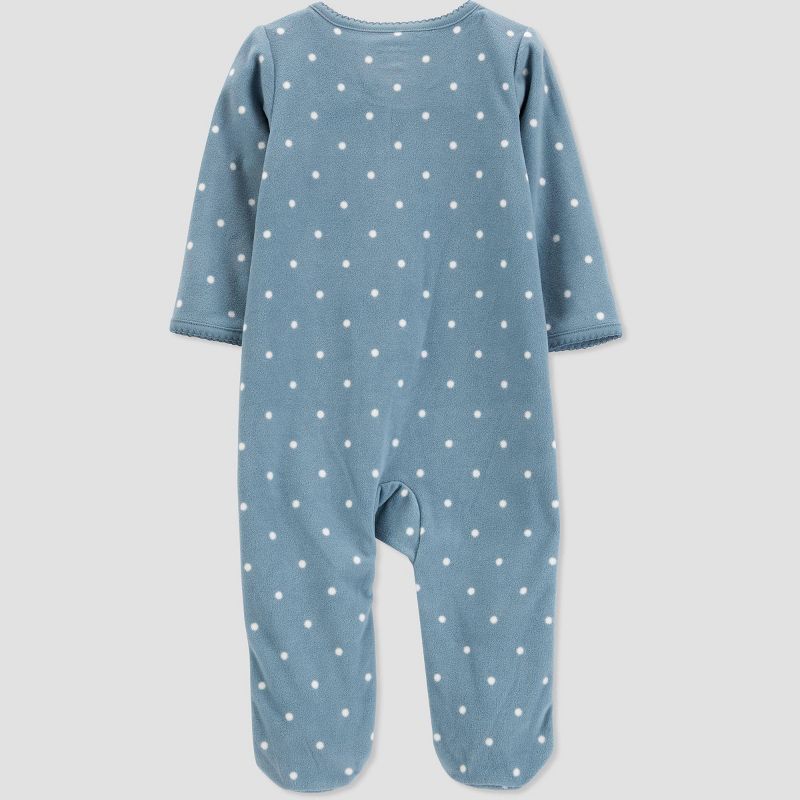 Carter's Just One You®️ Baby Girls' Owl Fleece Footed Pajama - Blue, 3 of 6
