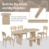 Modern Wooden Dining Set for 6 Oval 71" Dining Table with 4 Rattan Back Dining Chairs and 38" Bench-Tanpinhause - 4 of 4