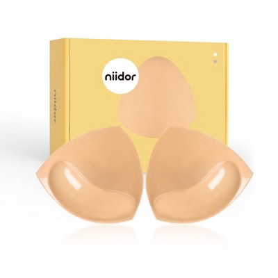 Niidor Double Sided Sticky Bra Inserts Reusable Push Up Lift Self Adhesive Bra Pads for Bikini Swimsuit Sports Strapless Bra