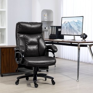NicBex Adjustable Office Chair Modern PU Leather Computer Office Chair with 5 Castors, Padded Arms, Wide Seat and High Back for Office, Study - 1 of 4