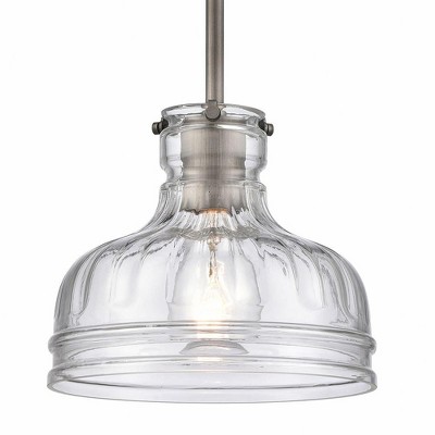 Orinoco Weathered Zinc Mini Pendant with Clear Glass