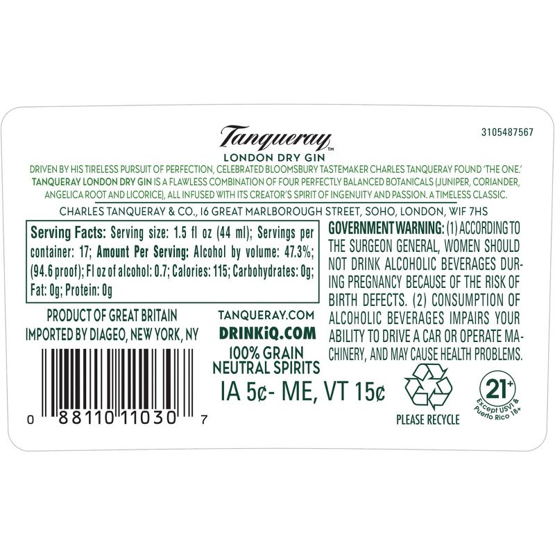 Tanqueray London Dry Gin - 750ml Bottle, 3 of 6