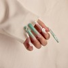 YEVYO Long Press On Nails - Square Rhinestone 3D Flower Full Cover for Women and Girls On Fake Nails - Blue - 10 Pcs - 3 of 4