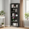 MAYEERTY 5-Shelf Adjustable Freestanding Wood Bookshelf - For Home Office (Cherry) - 3 of 4