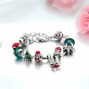 Christmas Charm Bracelet for Women by Ginger Lyne 9" Alloy Colorful Santa Holiday Italian Style Beads - 3 of 4