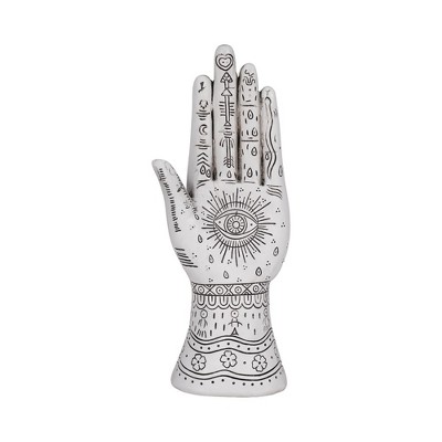 Sagebrook Home Resin Tattoo Hand Decorative Object, Intricate Design, Unique Home Accent Piece, Handcrafted Artwork