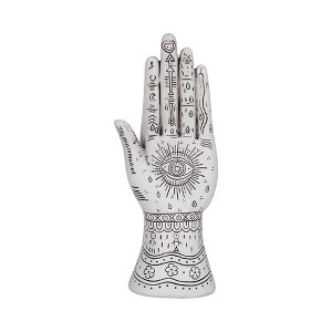 Sagebrook Home Resin Tattoo Hand Decorative Object, Intricate Design, Unique Home Accent Piece, Handcrafted Artwork - 1 of 4