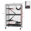 50" H Rolling Small Animal Cage with Hammock, Ferret Cage, Chinchilla Cage, Pet Habitat with 4 Doors - 3 of 4