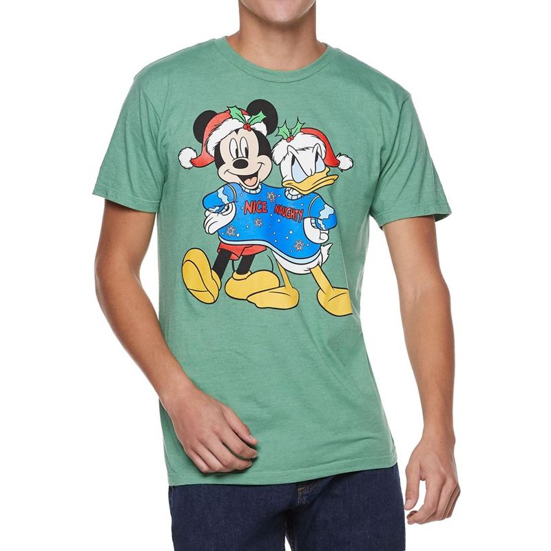 Disney Men's Mickey Mouse and Donald Duck Funny Christmas T-Shirt, 2 of 4