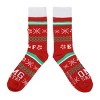 Elf OMG Santa Christmas Sweater Adult Red Casual Crew Socks With 3D Tinsel Wreath - 4 of 4